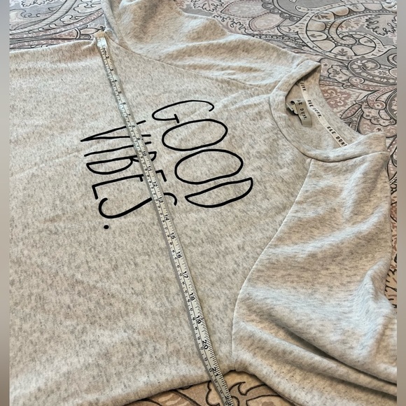 Rae Dunn Good Vibes Pullover Sweatshirt - Picture 9 of 11